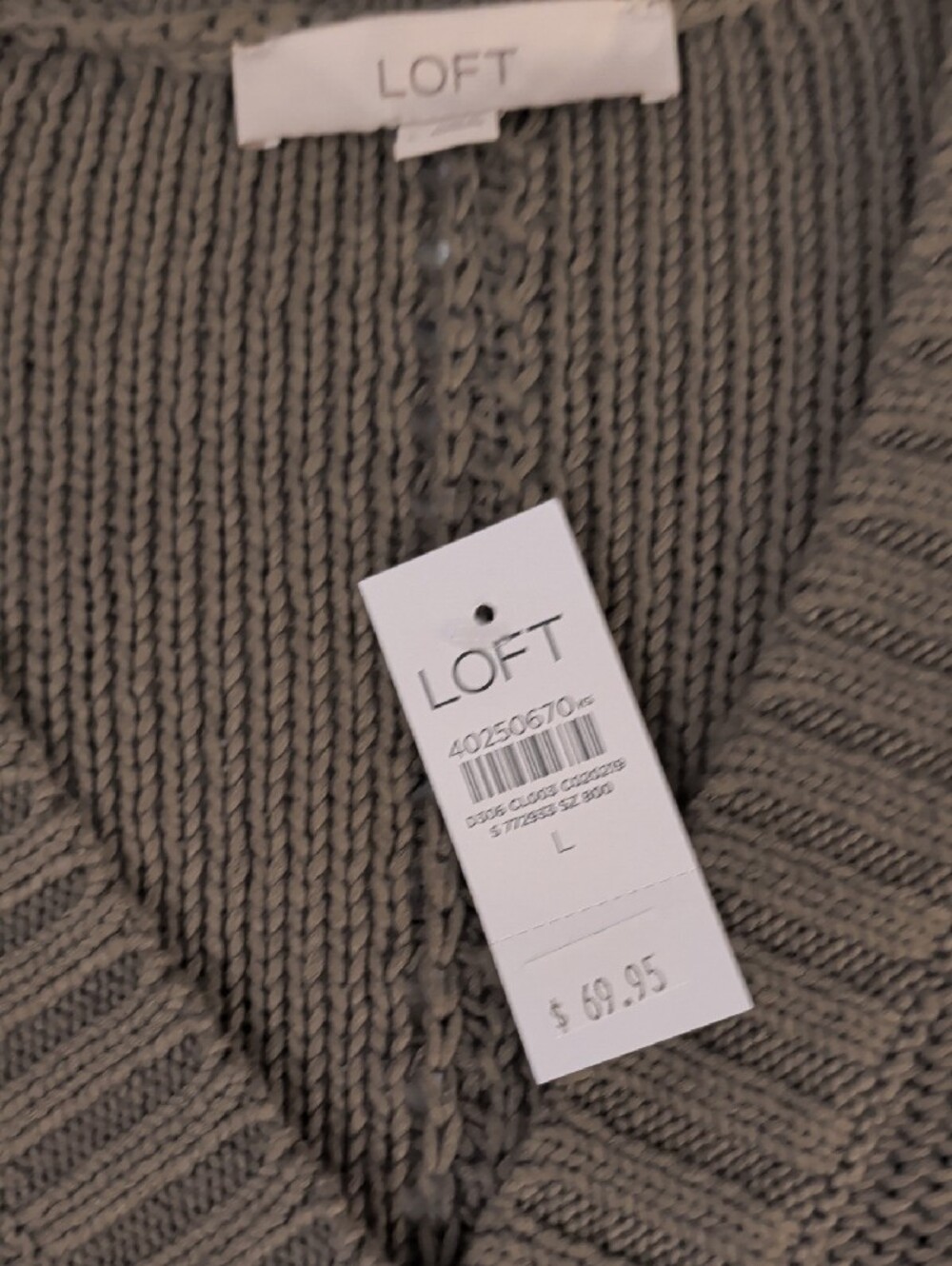 NWT - LOFT Olive Green Cropped Short-Sleeve Button Cardigan - Picture 5 of 7